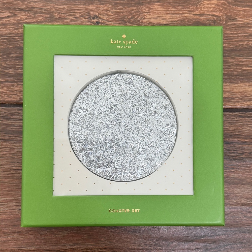 Kate Spade Silver Tinsel Coasters Set